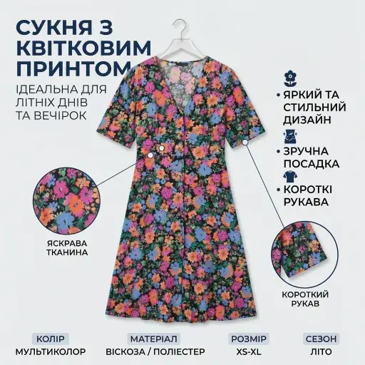 Floral dress — AI infographic option 1